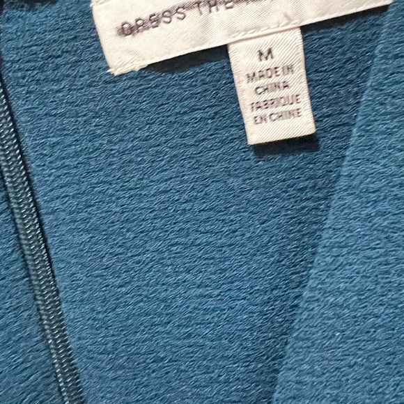 DRESS THE POPULATION Dress Catalina Sleeveless Crepe Peacock Blue M NWT - Picture 10 of 11